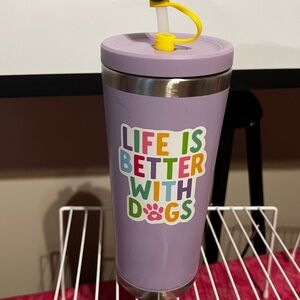 Life is Better with Dogs Purple Tumbler
